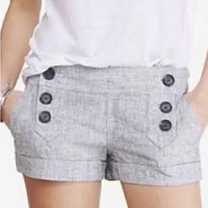 Express Double Breasted Cuffed Sailor Shorts Black and Grey
